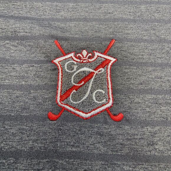 FootJoy Shirt Mens Large Gray Striped Polo Short Sleeve FJ Performance JGC Golf - Picture 12 of 16